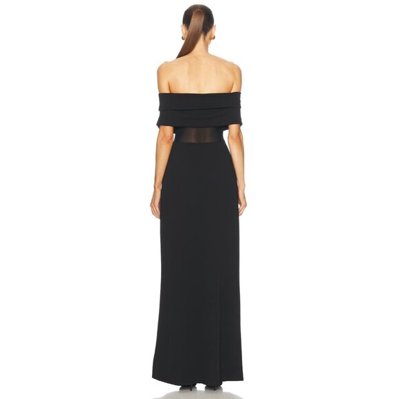 SER.O.YA Isabel Gown Dress in Black Off Shoulder - Picture 4 of 5